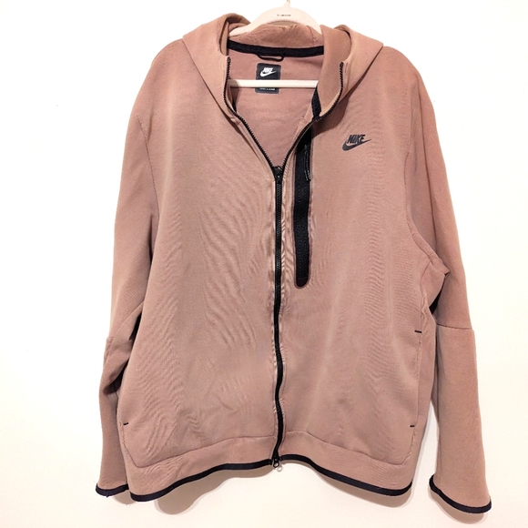 Tan Nike Tech Fleece Zip Front Hoodie www.imisca.jp